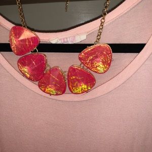 Pink/green/yellow chromatic Statement necklace